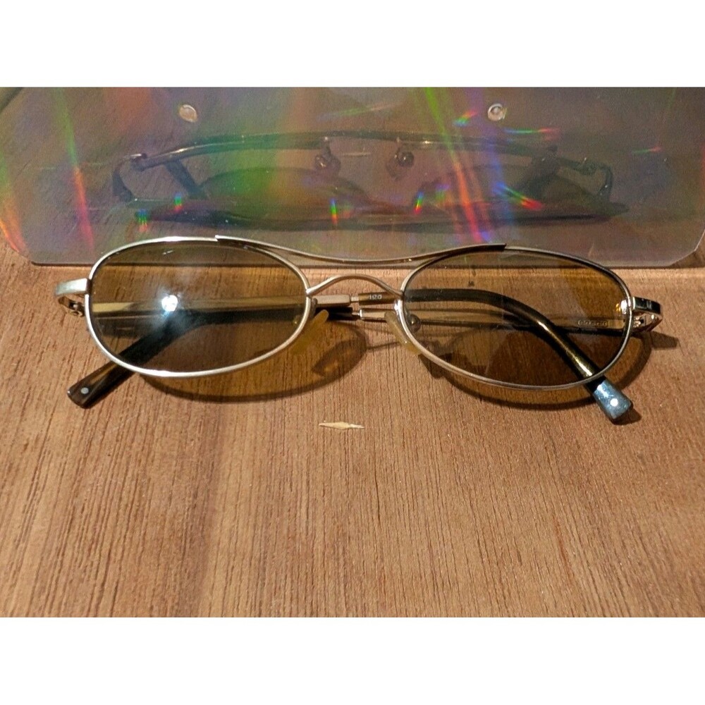 Vintage Coach Wire Frame Sunglasses Gold Tone Amber Oval Lens Y2K 90s Boho